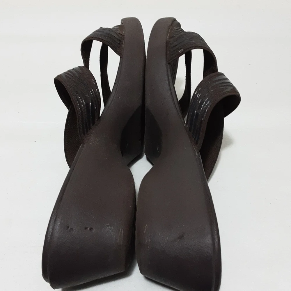 Crocs Brown‎ 3 Straps Wedge Shoes